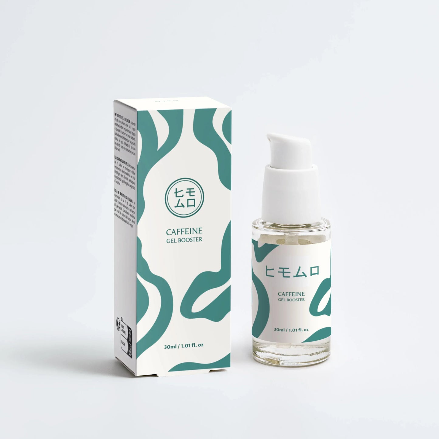 Caffeine gel booster serum 30ml med minimalistisk förpackning, K-beauty hudvård.